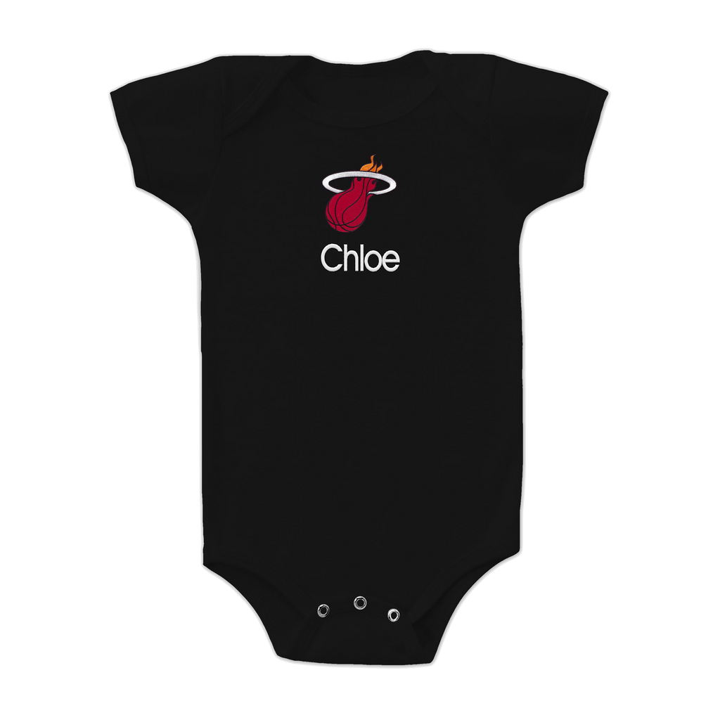 Designs by Chad and Jake Miami HEAT Custom Black Onesie KIDS INFANTS DESIGN BY CHAD AND JAKE    - featured image