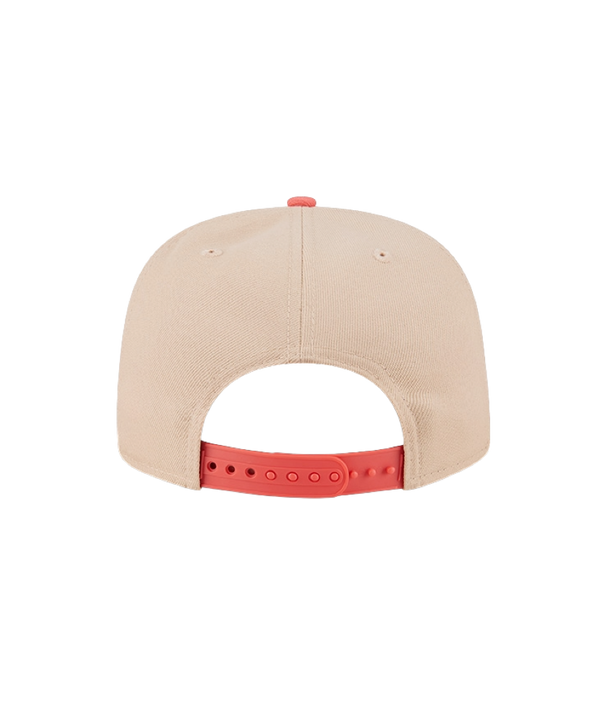 Tan and coral New Era snapback cap featuring Miami HEAT logo embroidered front and adjustable strap back. - New Era Miami HEAT 2-Tone Logo Snapback