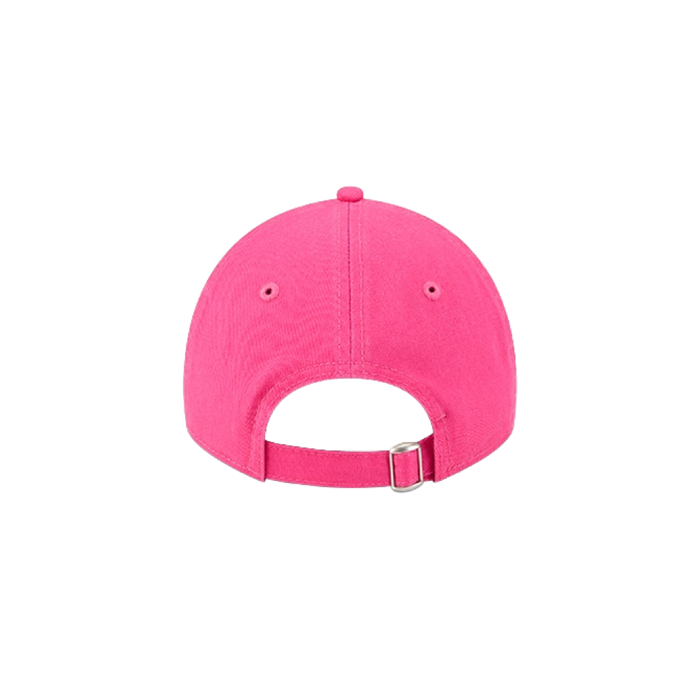 Pink adjustable New Era youth hat with Miami HEAT logo patch on side, metal buckle closure. - New Era Miami HEAT Youth Cheer Hat