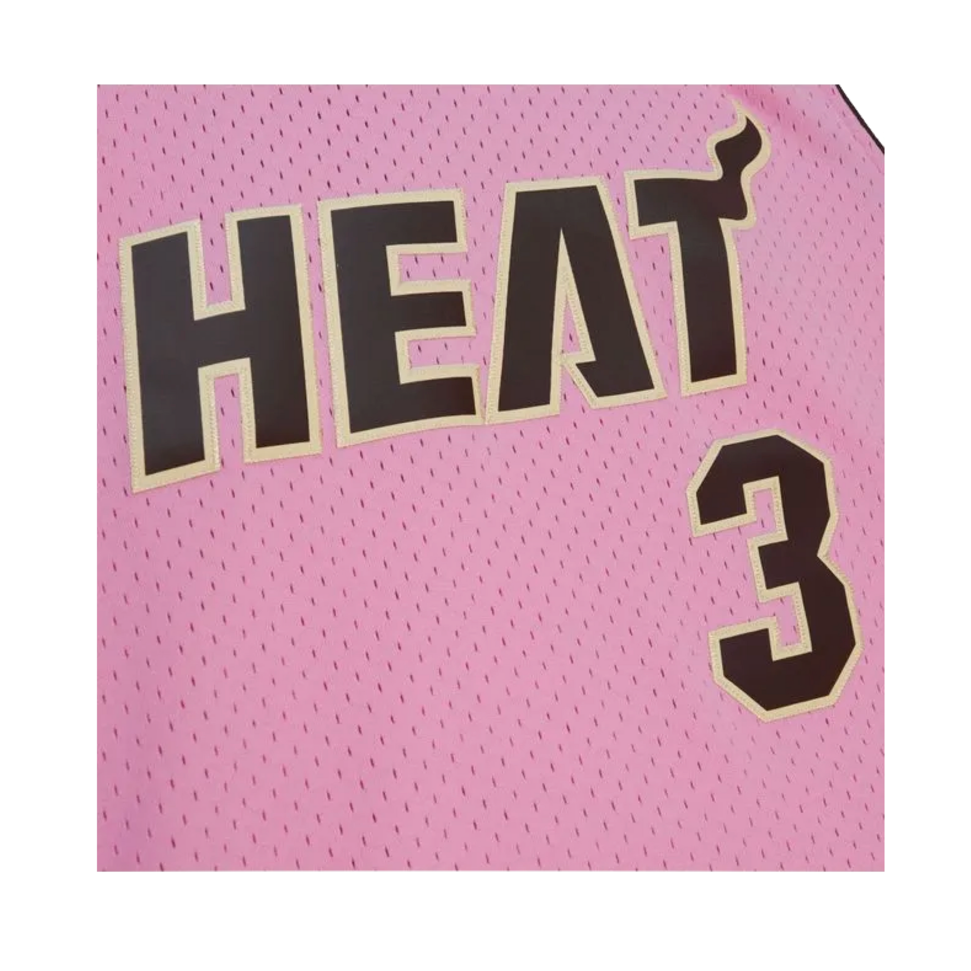 Pink Miami HEAT basketball jersey with black and gold 