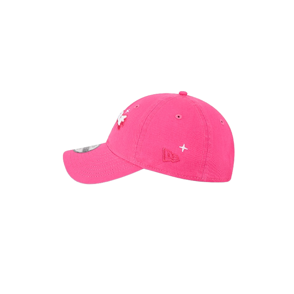 Pink adjustable New Era youth cap with white Miami HEAT logo and embroidered details. - New Era Miami HEAT Youth Cheer Hat