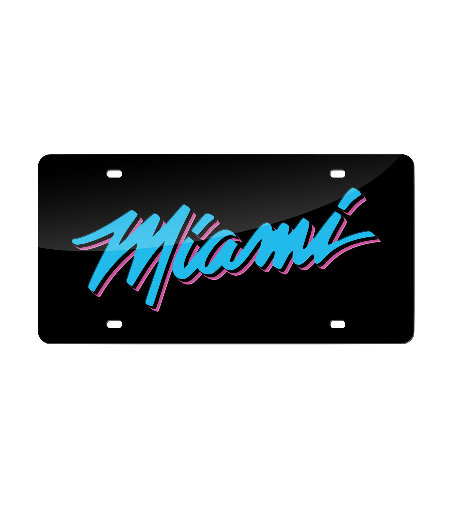 The Miami HEAT Original Vice Nights Acrylic License Plate by Rico Industries is a black 11