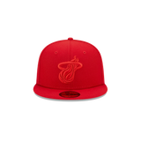 New Era Miami HEAT Red Tonal Fitted Hat - 1
