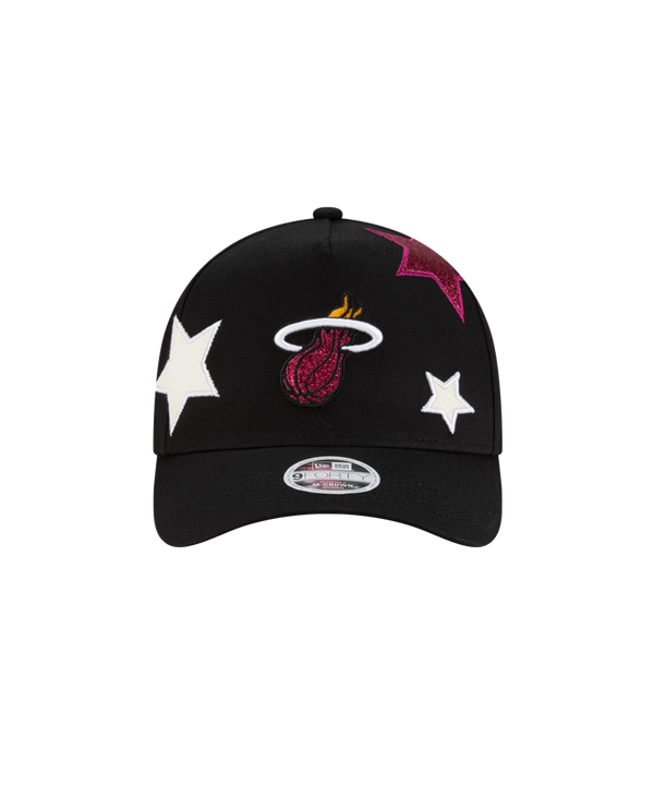 The New Era Miami HEAT Stardom Women's Hat features the team logo and eye-catching white and pink star patches for a bold, modern look.