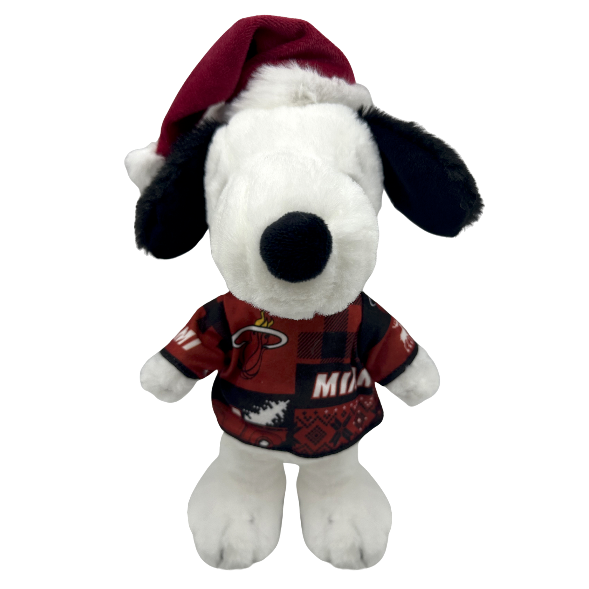 The Miami HEAT Santa Hat Snoopy Plush by Forever Collectibles is a 10