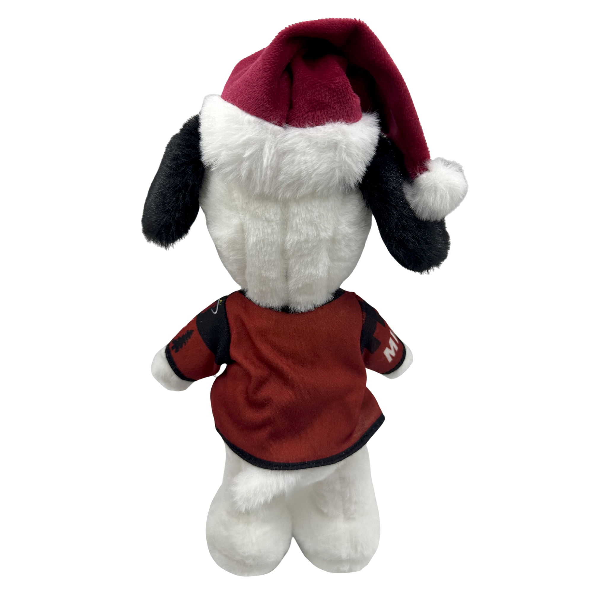 The Miami HEAT Santa Hat Snoopy Plush by Forever Collectibles stands 10