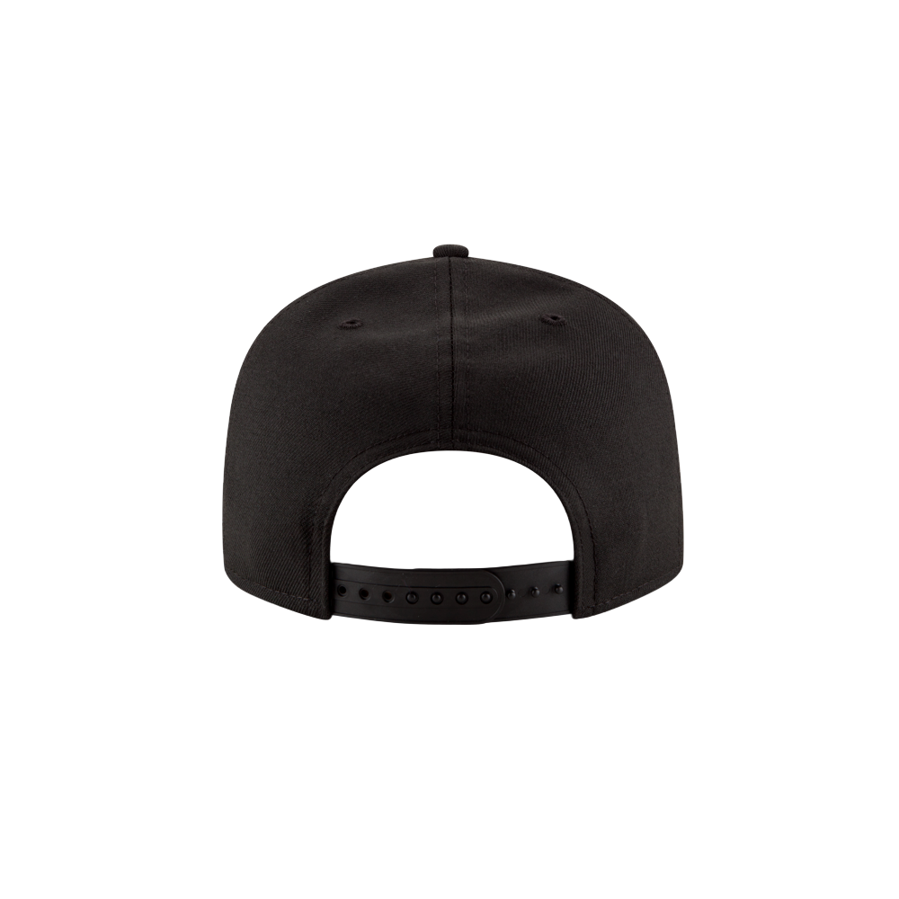 The Court Culture x New Era Vice City Logo Snapback in black polyester is shown from the back with an adjustable snapback closure; spot clean only, one size fits most.