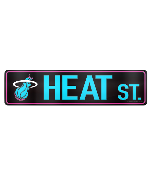 The Miami HEAT Original Vice Nights Acrylic Street Sign by Rico Industries features 