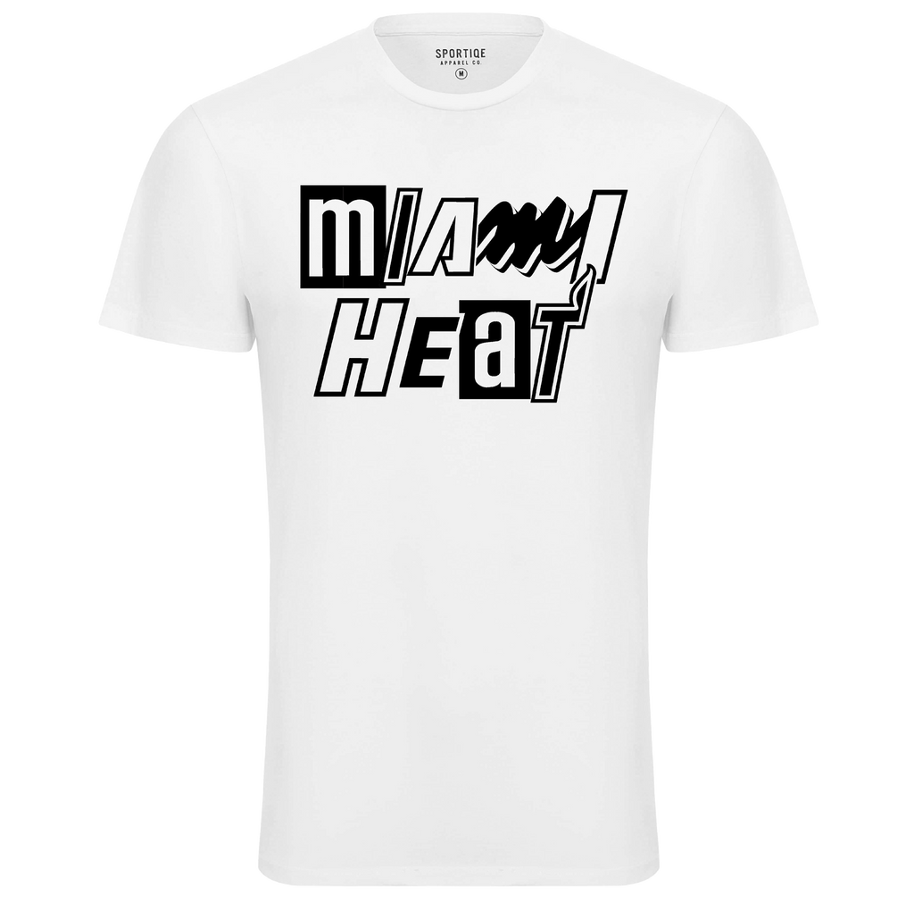 Sportiqe Miami HEAT Mashup Men's White Tee UNISEXTEE SPORTIQE APPAREL CO.    - featured image