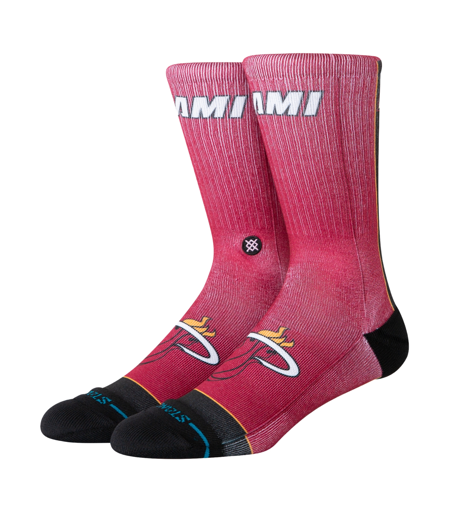 The Stance Miami HEAT Statement Red Socks feature the team logo and 