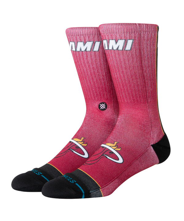 The Stance Miami HEAT Statement Red Socks feature the team logo and 
