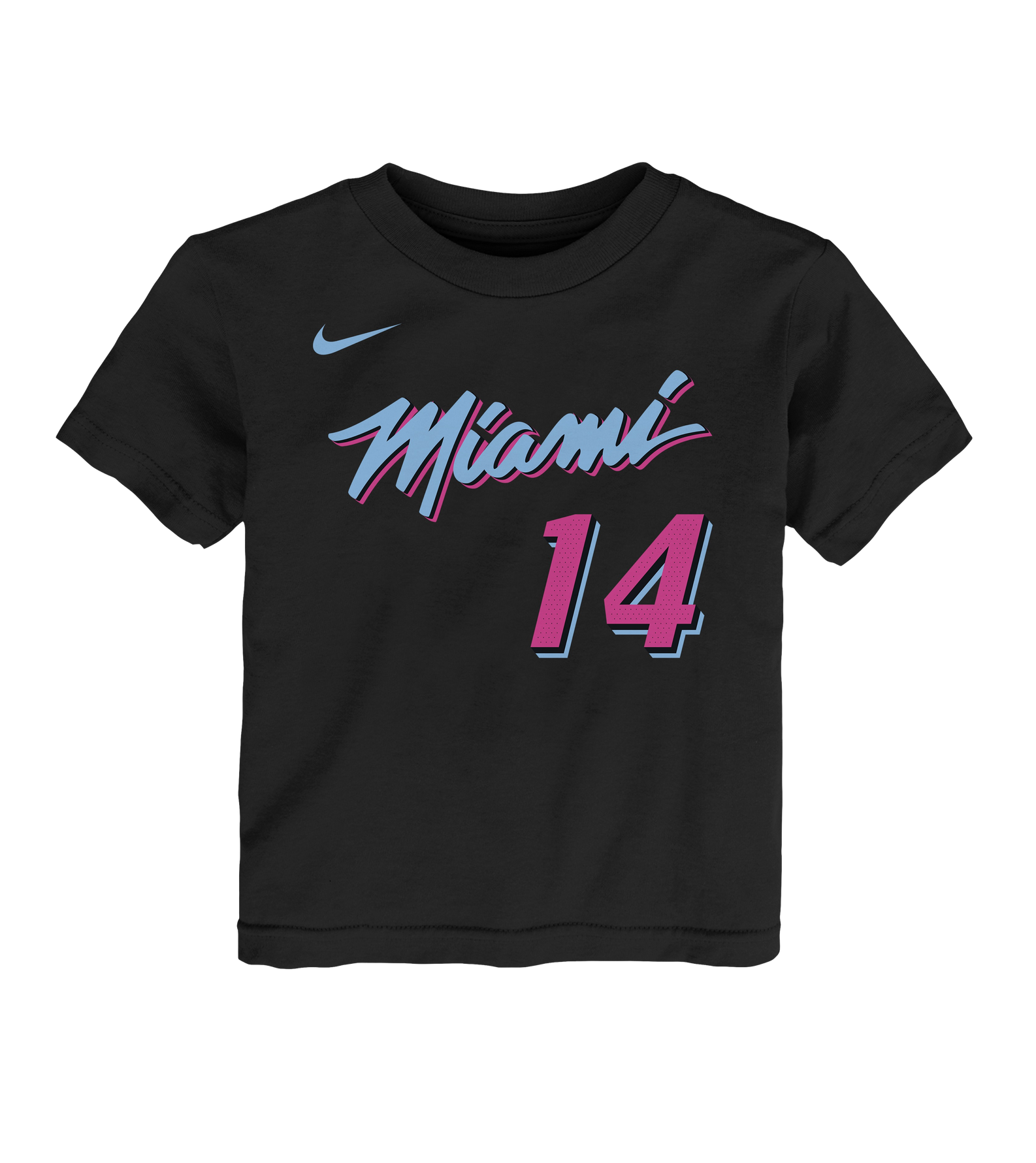The Nike Tyler Herro Original Vice Nights Kids Name & Number Tee features 