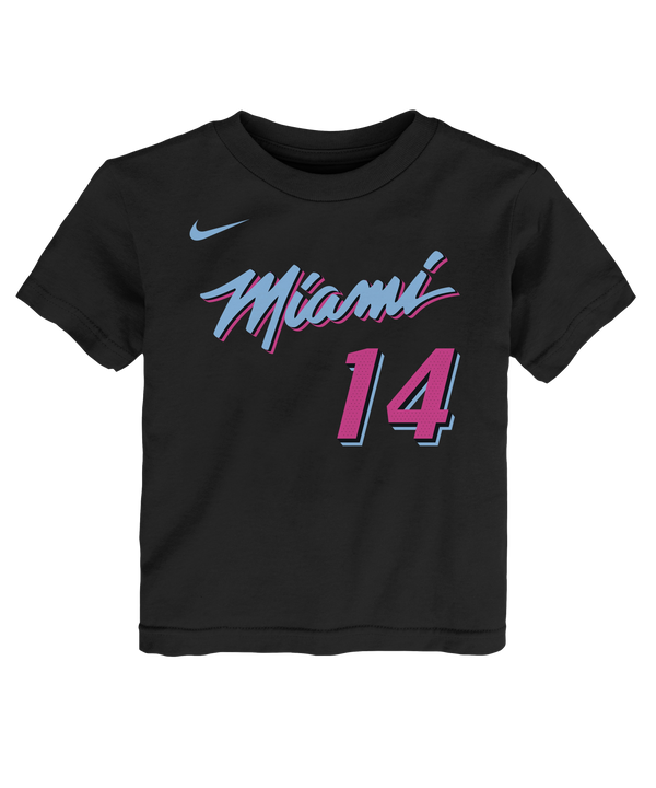 The Nike Tyler Herro Original Vice Nights Kids Name & Number Tee features 
