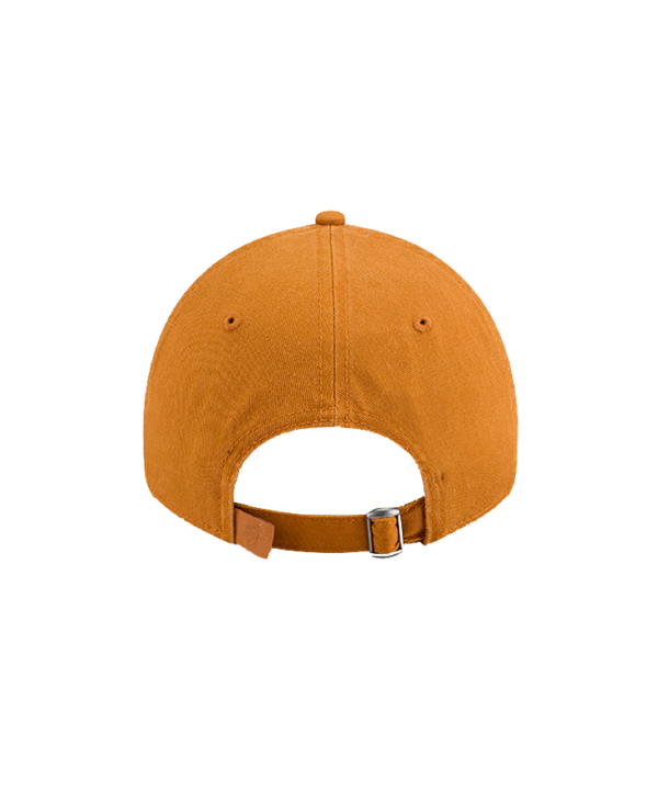 Tan New Era dad hat with adjustable strap and raised Miami HEAT logo on front. - New Era Miami HEAT Adjustable Tan Dad Hat