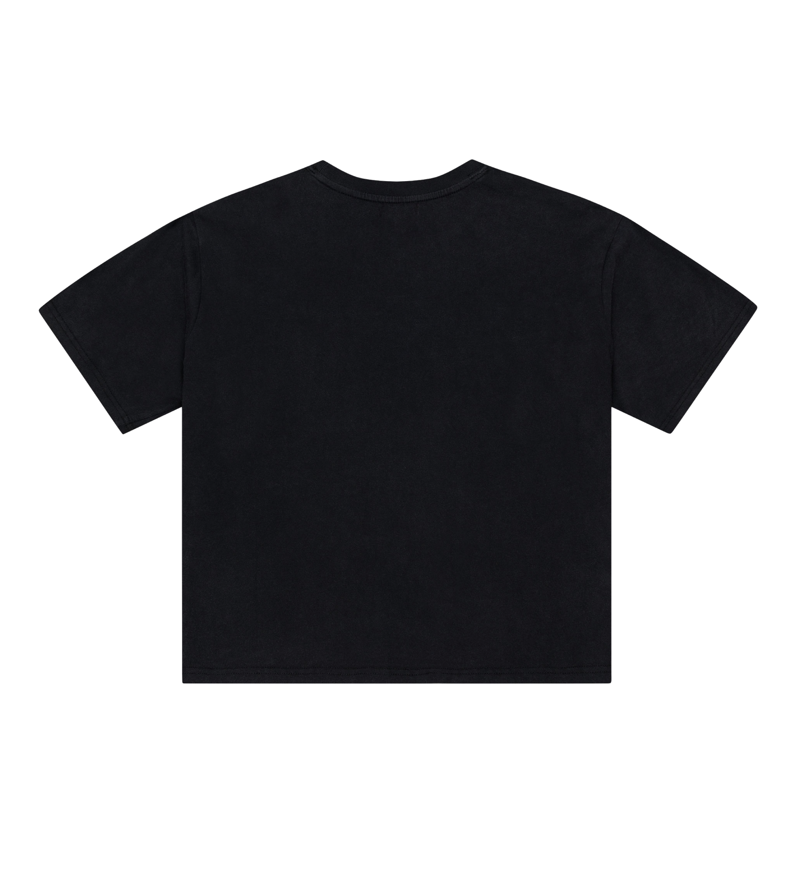 A Mitchell & Ness Miami HEAT Core Logo Women’s Crop Tee, featuring a relaxed fit and short sleeves, is laid flat with the back facing up against a white background.