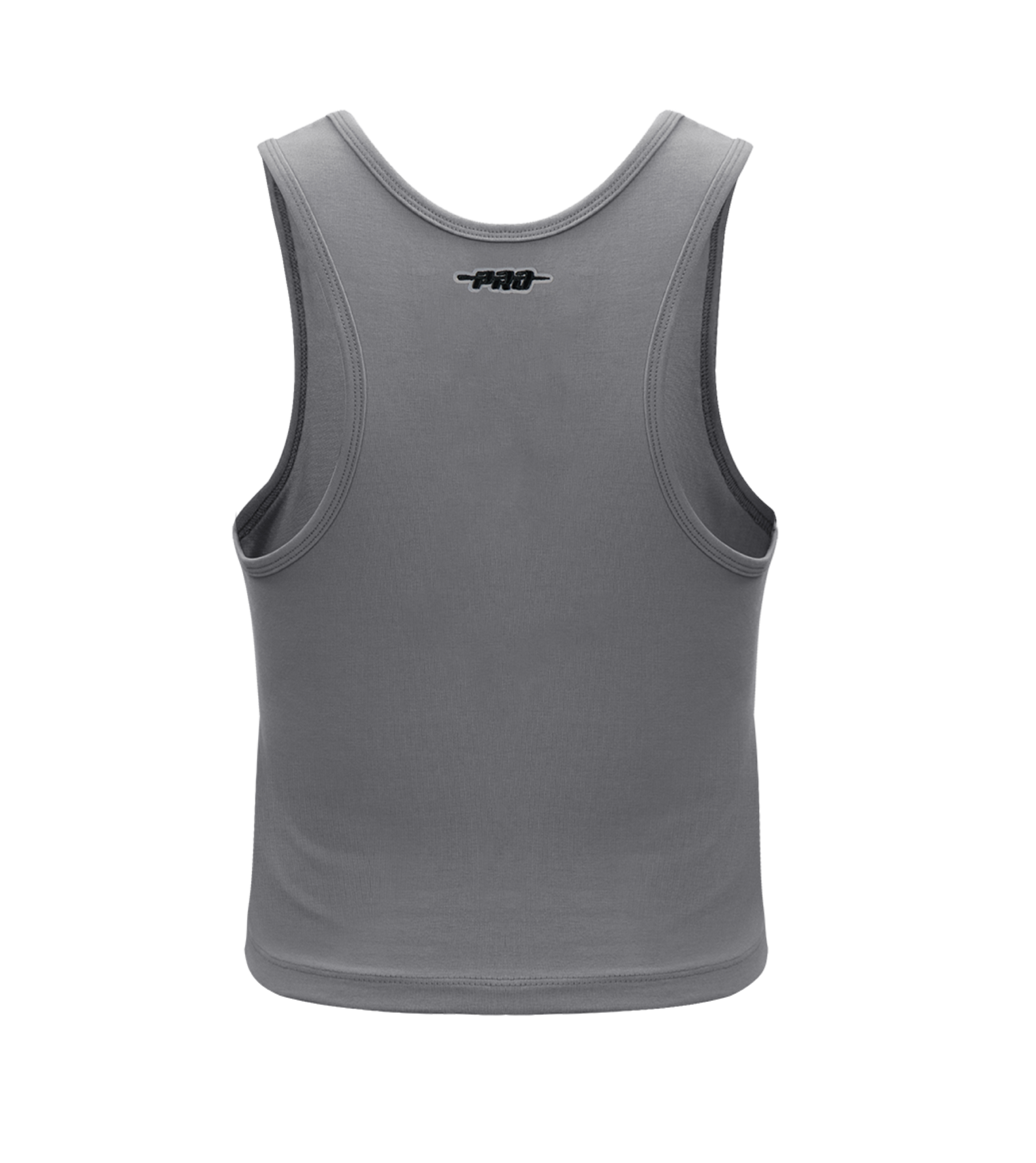 The Pro Standard Miami HEAT Original Vice Nights Women's Tank, by Pro Standard, is a gray sleeveless top with a black logo near the neckline. Made from a soft cotton blend in a standard fit, it's machine washable and shown from the back against a white background.