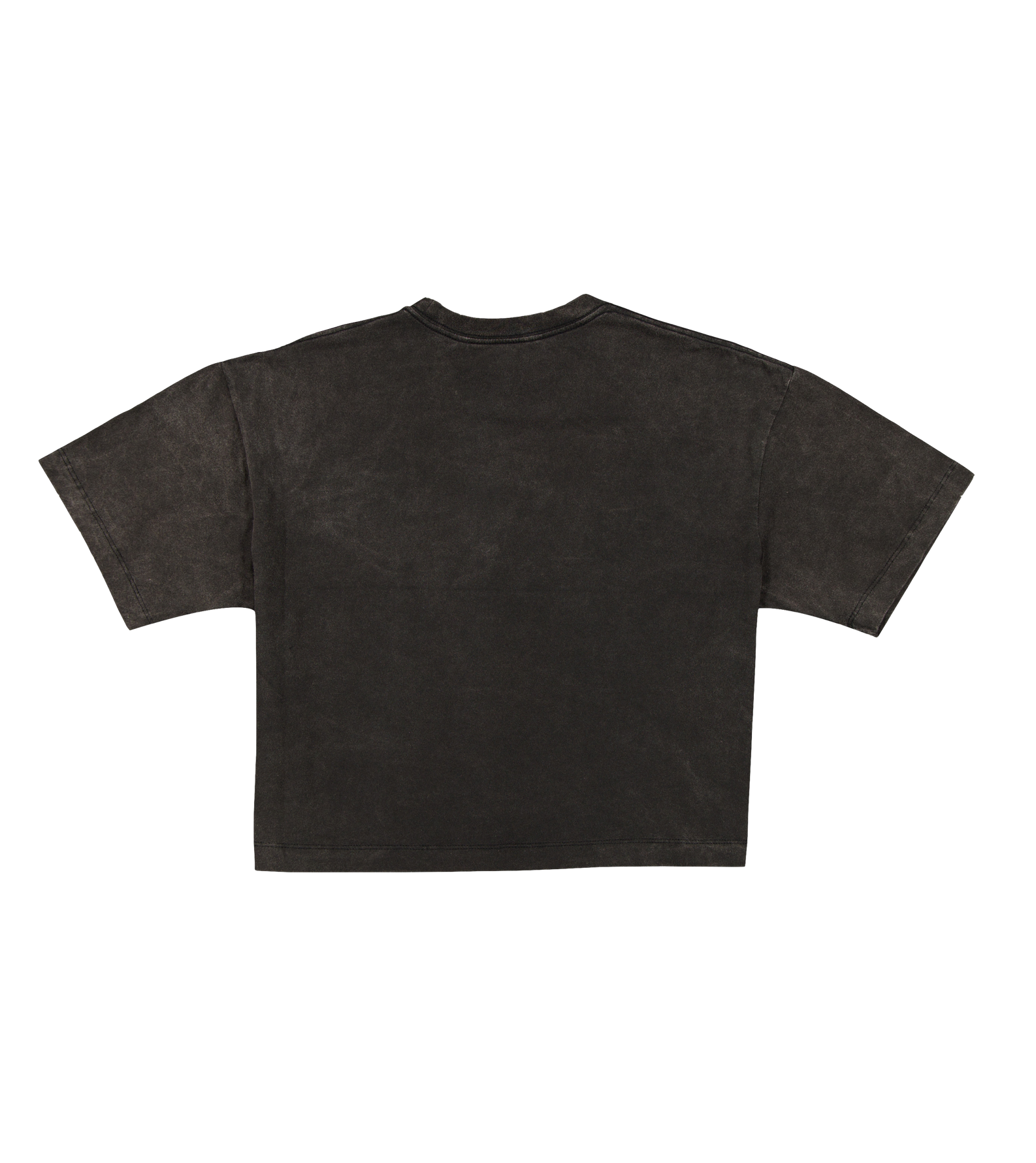 The New Era Miami HEAT Washed Women's Cropped Tee by New Era is shown laid flat, back side up, against a white background.