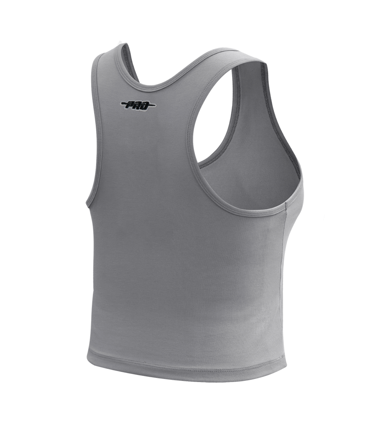 The Pro Standard Miami HEAT Original Vice Nights Women's Tank is a light gray racerback tank with a small PRO logo on the upper back. Made from a soft cotton blend, this standard fit style is machine washable and displayed on a plain white background.