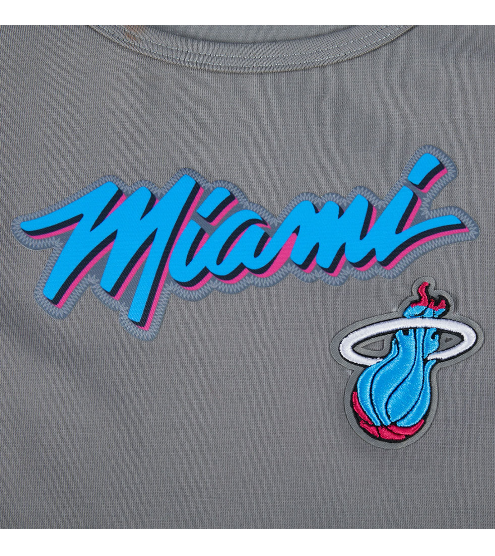 The Pro Standard Miami HEAT Original Vice Nights Women's Tank features gray cotton-blend fabric, a standard fit, and 