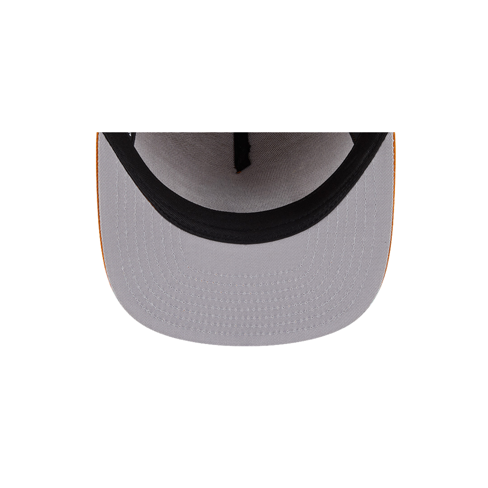 Brown New Era Miami HEAT snapback cap with gray underbill and adjustable strap. - New Era Miami HEAT Brown Snapback