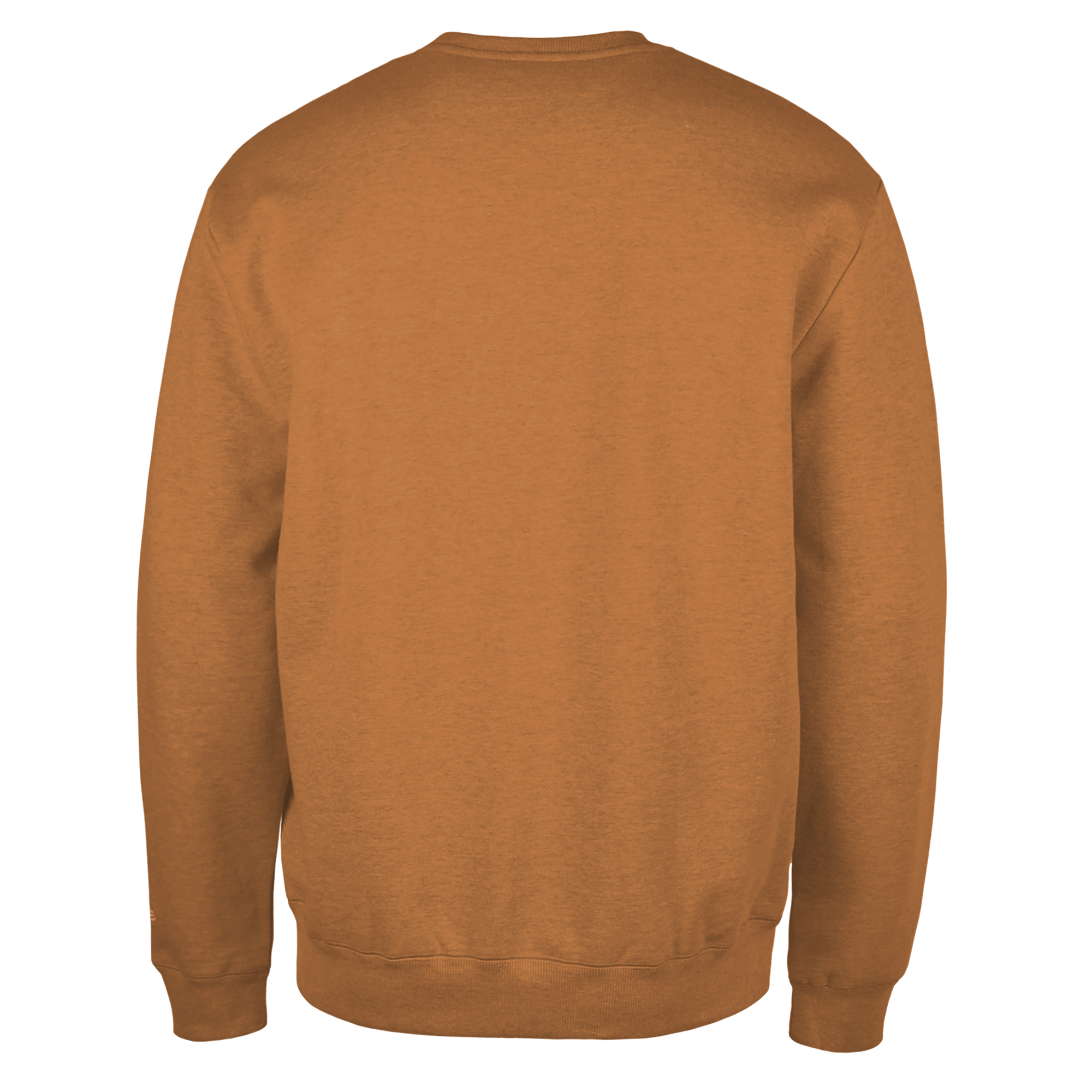 Tan Miami HEAT crewneck sweatshirt with ribbed cuffs and hem, shown from the back. - New Era Miami HEAT Tan Crewneck