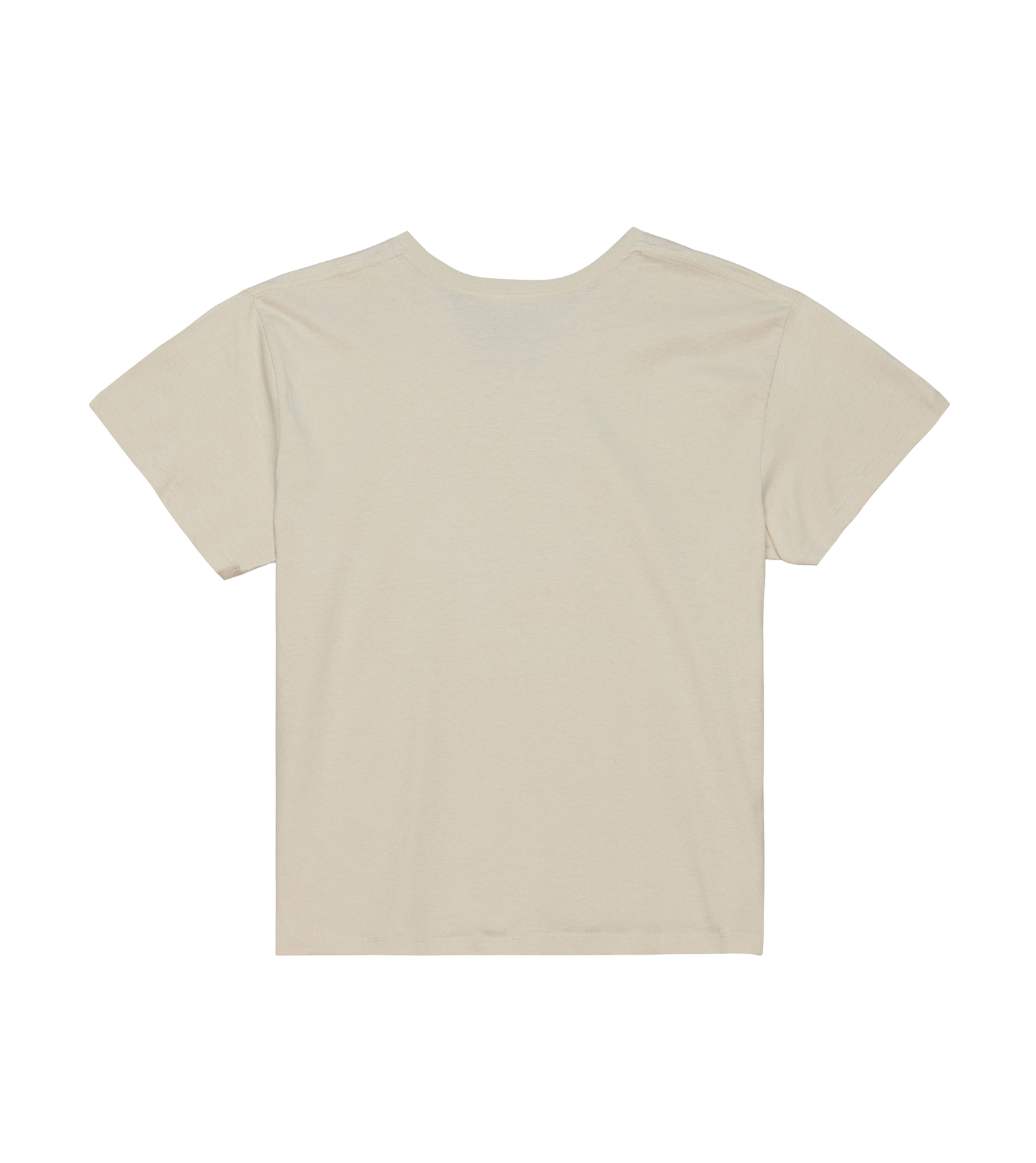 The Mitchell & Ness Miami HEAT City Dreams Boxy Tee, shown flat with the back side up on a white background, is made from 100% cotton in a standard fit for comfort and durability. Machine wash cold recommended.