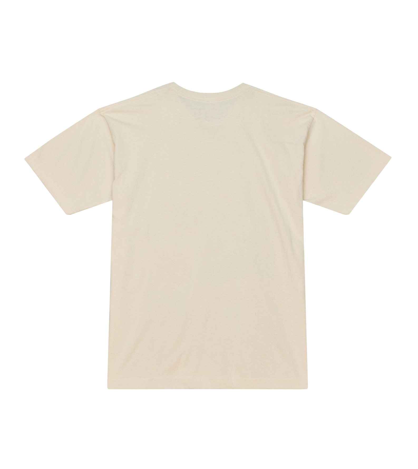 The Mitchell & Ness Miami HEAT Sketched Out Tee by Mitchell & Ness is a beige short-sleeve t-shirt made from 100% cotton, laid flat on a white background, shown from the back with no visible designs, logos, or patterns.