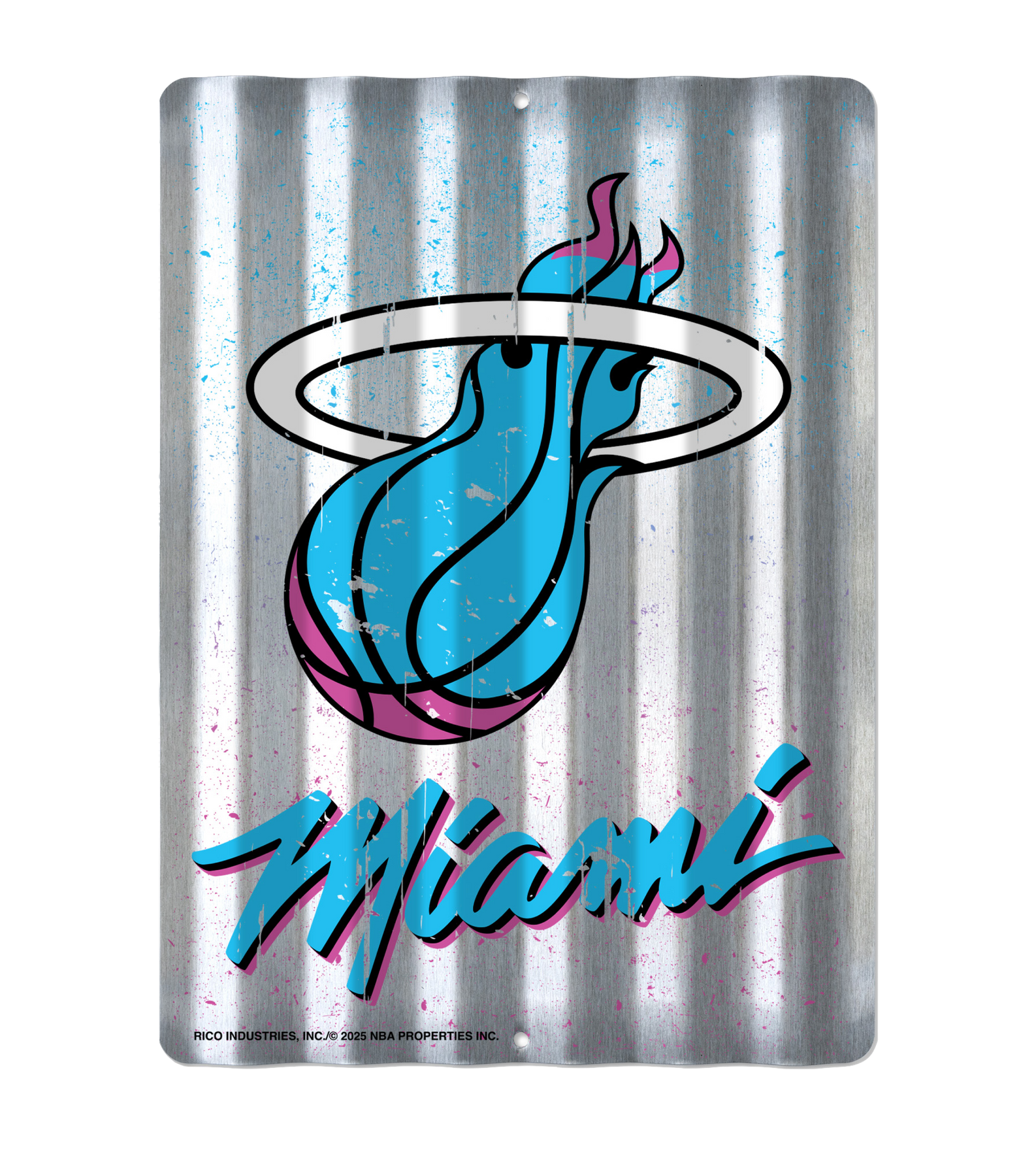 The Miami HEAT Original Vice Nights 'Tin Roof' Sign by Rico Industries is a 15