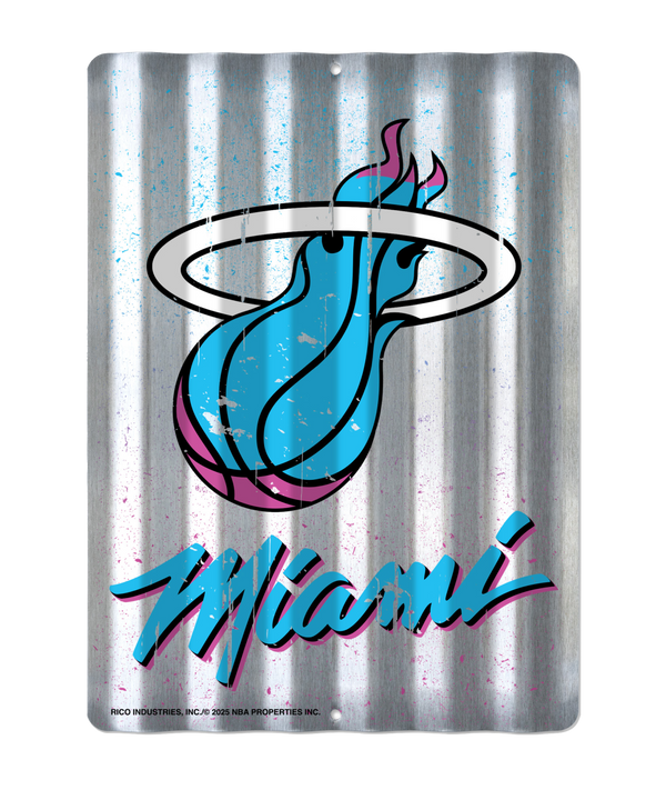 The Miami HEAT Original Vice Nights 'Tin Roof' Sign by Rico Industries is a 15