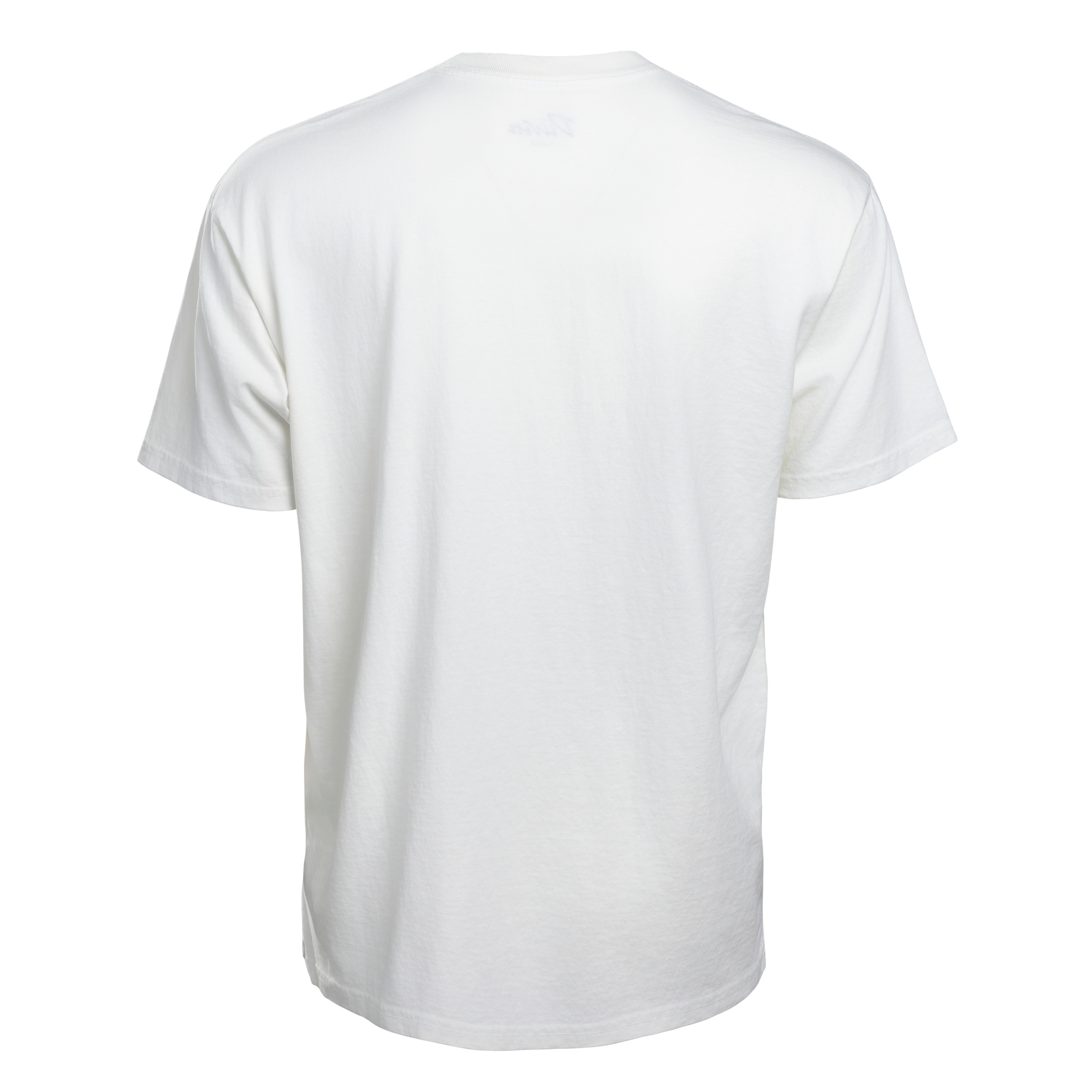 The Court Culture x Duvin Vice City Shades Tee, a standard-fit mid-weight cotton T-shirt in white, is displayed from the back on a white background.