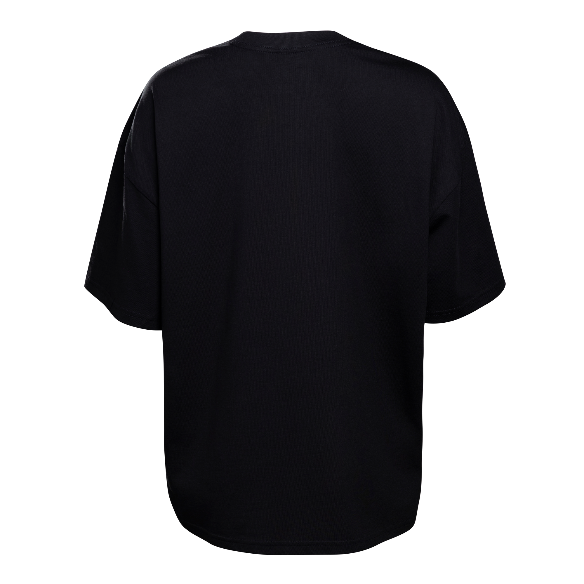 The Court Culture Vice City Grill Oversized Tee, a plain black short-sleeve T-shirt with an oversized fit, is shown from the back against a white background.