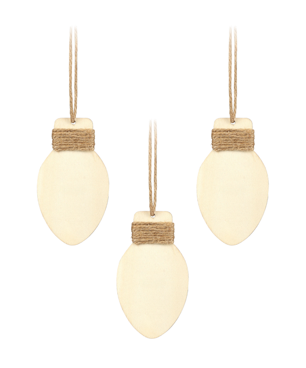 The Forever Collectibles Miami HEAT 3-Pack Wooden Ornaments features red, black, and white light bulb-shaped designs with team logos and snowflakes. Each decorative ornament measures 4