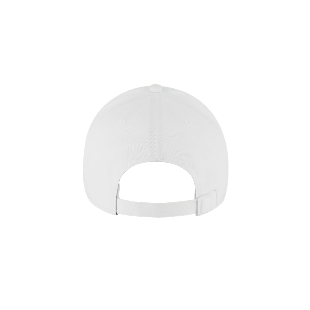 The '47 Brand Miami HEAT Contemporary White Cleanup Hat, shown from the back, features an adjustable strap, top button, and a crisp white finish. One size fits most. Solid white background; spot clean for best results.