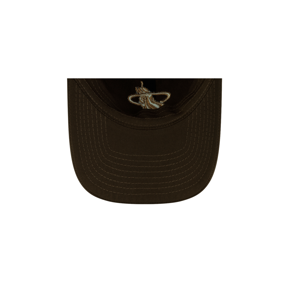 Dark brown polyester Court Culture x New Era Olive Dad Hat with a small embroidered logo on the front crown.