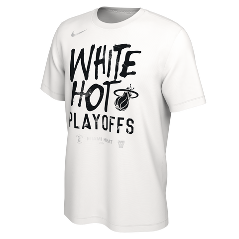 Nike Miami HEAT White Hot 2024 NBA Playoffs Tee