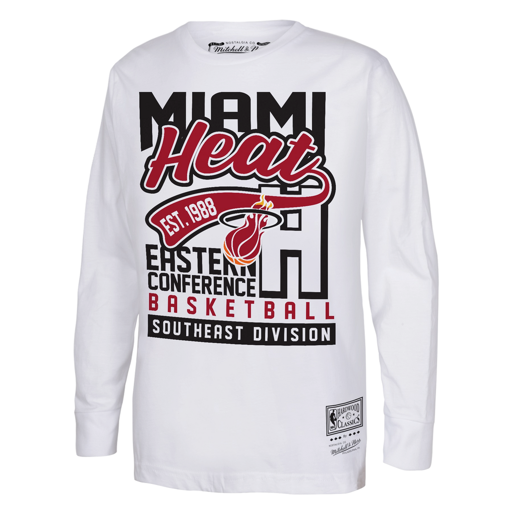 Mitchell & Ness Miami HEAT Tail Sweep Toddler Long Sleeve Tee Toddlers OUTERSTUFF    - featured image