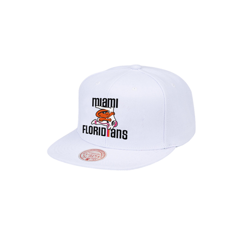 Mitchell and Ness Miami Floridians White Snapback