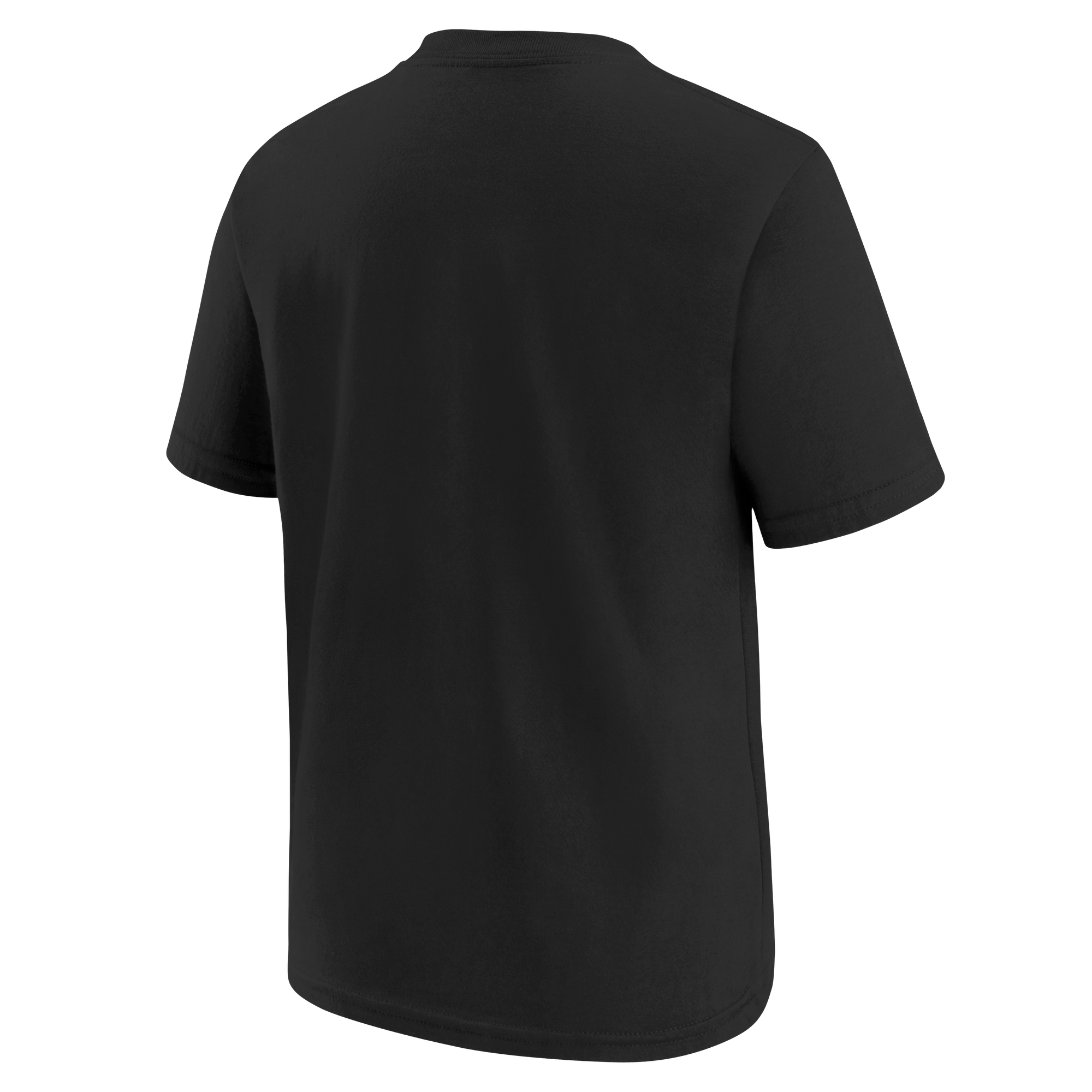 Black short-sleeve youth tee with Miami HEAT logo, cotton fabric, crew neck. - Nike Miami HEAT 2025-26 On-Court Practice Youth Tee