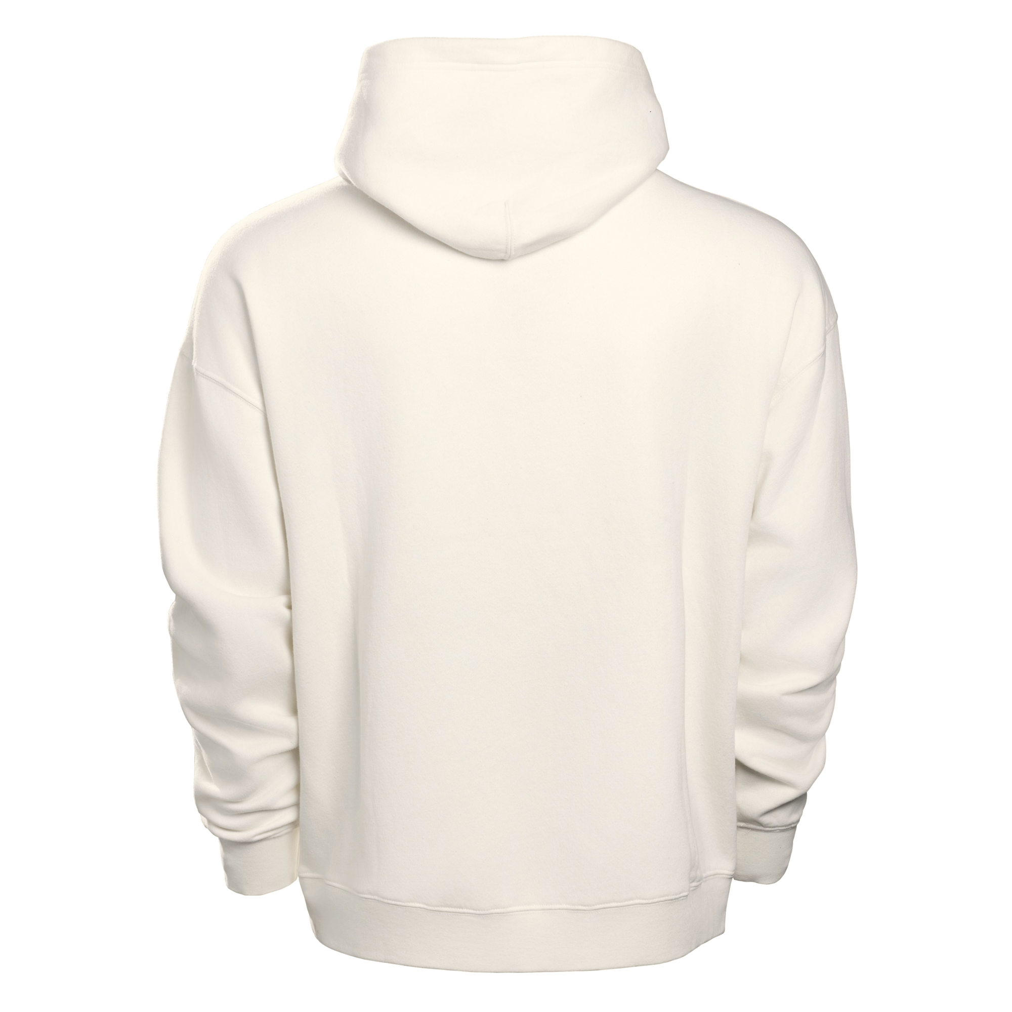 The Court Culture “Star” Hoodie by Court Culture is displayed from the back against a light gray background. This hoodie features long sleeves, a standard fit, and is crafted from a soft cotton-polyester blend with no visible logos, patterns, or designs.