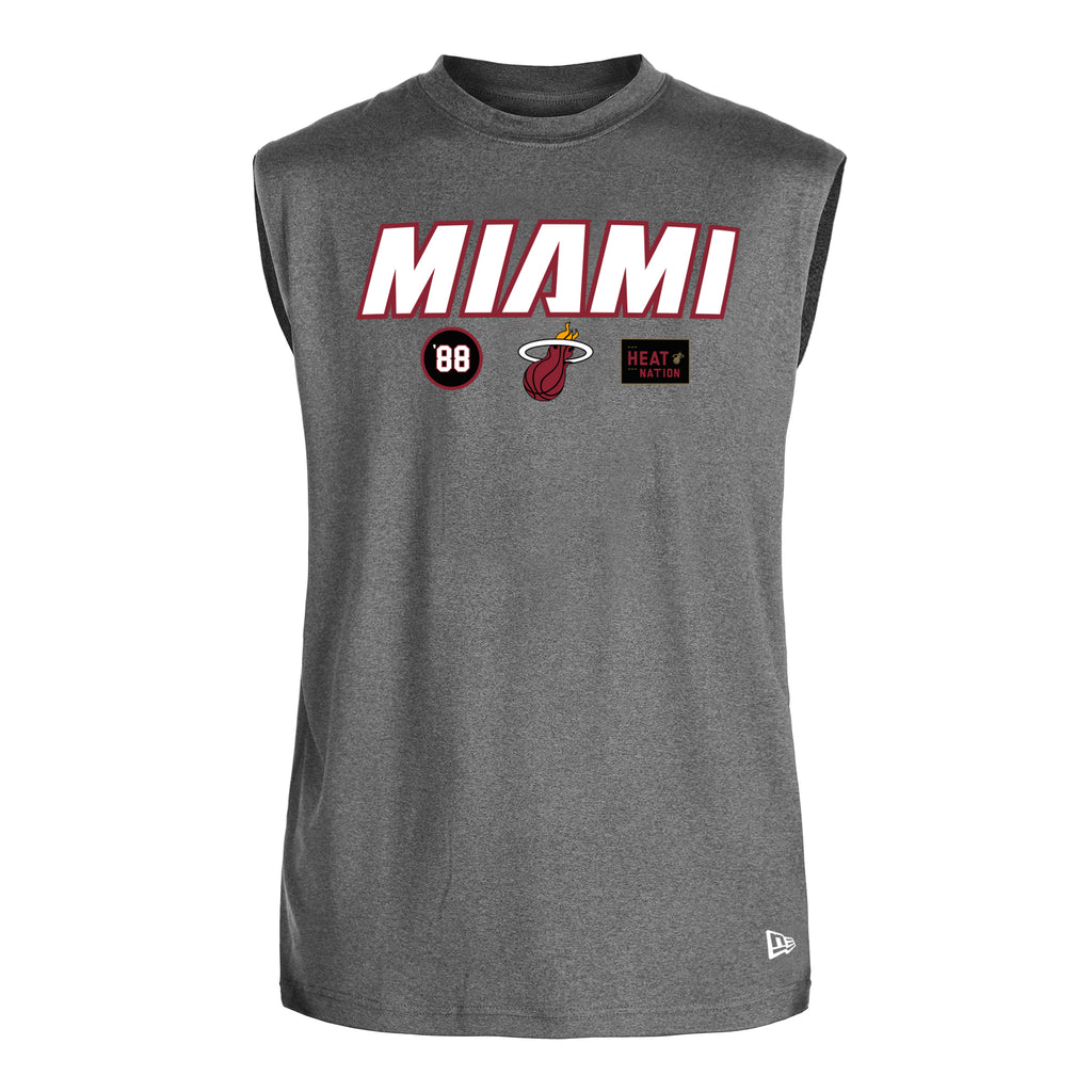 New Era Miami HEAT Grey Muscle Tee UNISEXTEE 5TH AND OCEAN    - featured image