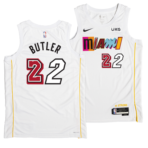 Men's Miami Heat Jimmy Butler Nike White 2022/23 City Edition Name