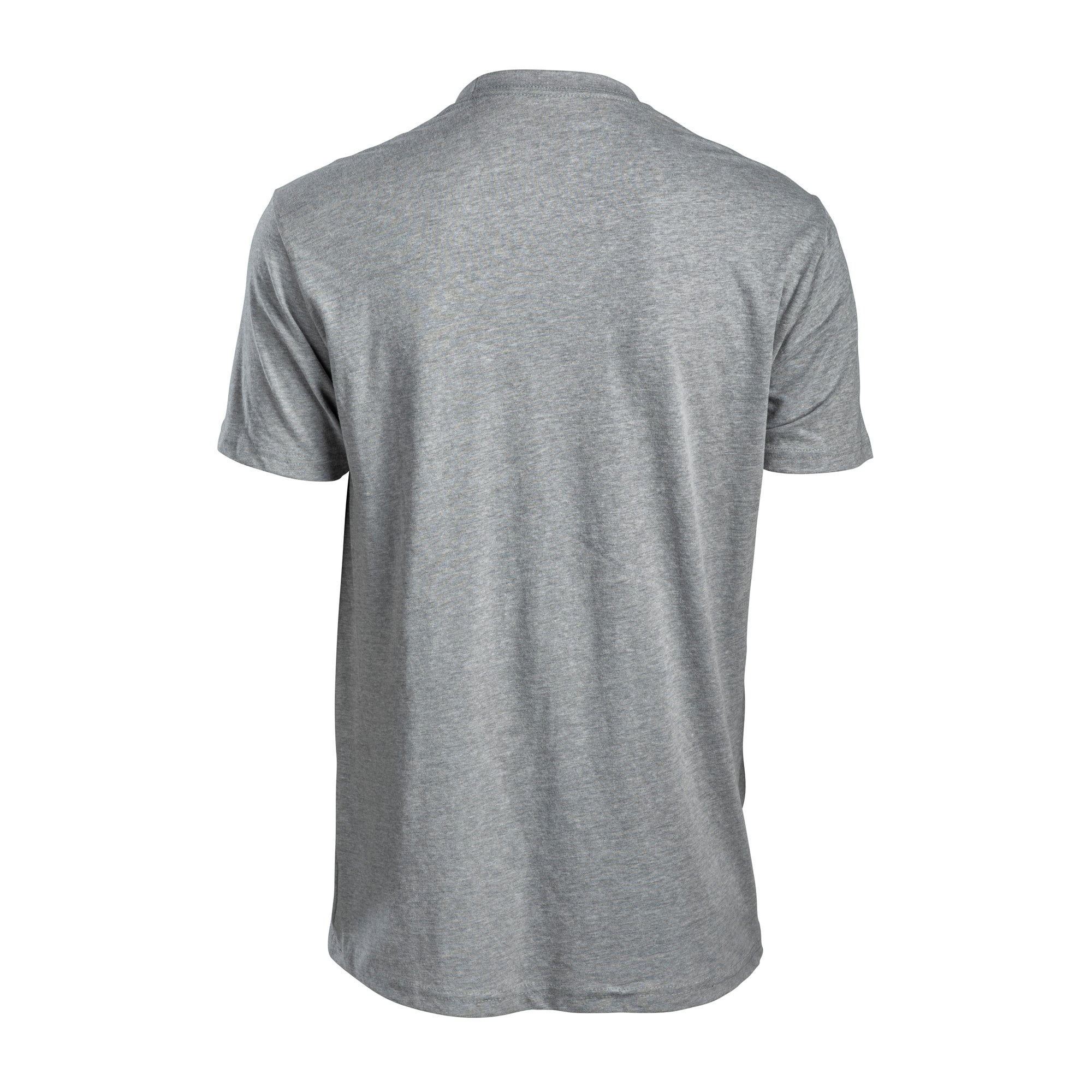 Gray short-sleeve cotton tee with Miami HEAT branding, men's casual fit, back view. - American HEAT Tee