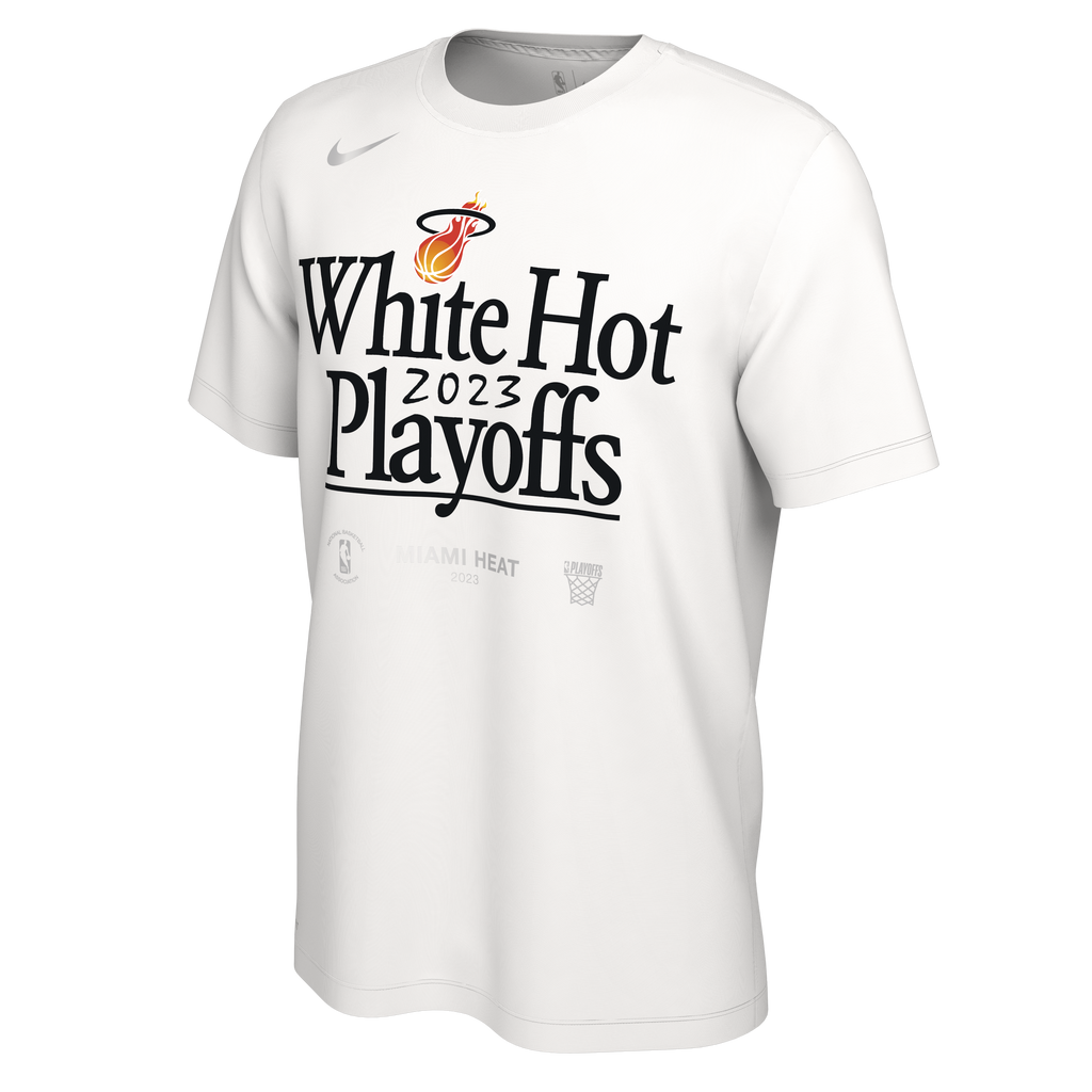Nike Miami HEAT White Hot 2023 NBA Playoffs Youth Tee KIDSTEE OUTERSTUFF    - featured image
