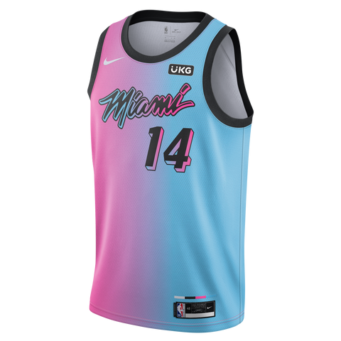 Men's Nike Black Miami Heat 2021/22 Diamond Swingman Authentic Custom Jersey - Icon Edition