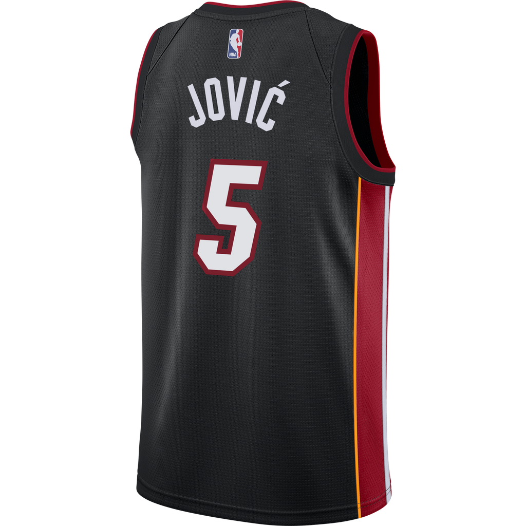 Nikola Jovic Nike Icon Black Swingman Jersey Miami HEAT