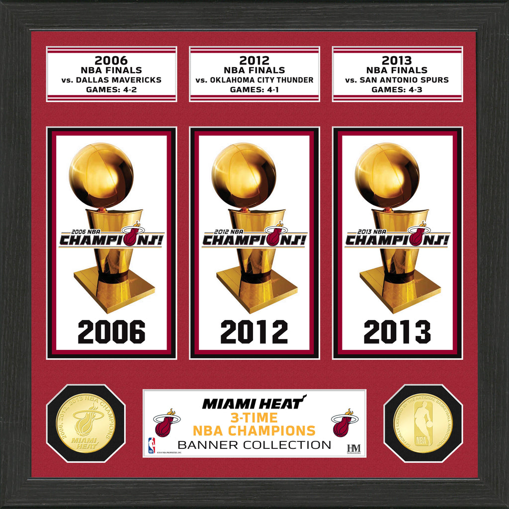 Miami HEAT Highland Mint 3-Time Champion Bronze Coin Photo Mint NOV. MISC.Z HIGHLAND MINT    - featured image