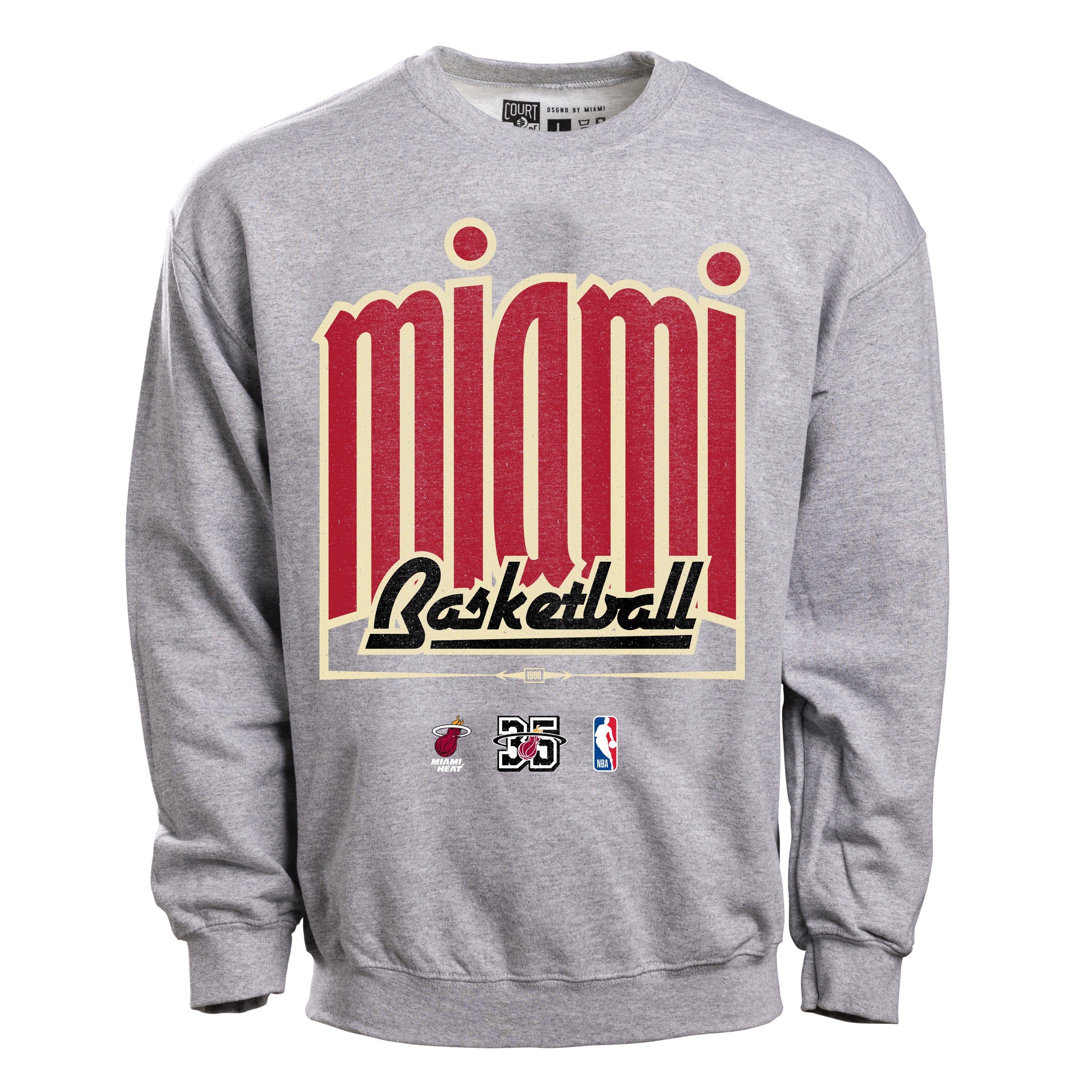 Miami Heat Crewneck Sweatshirt NBA Men's Size Medium Hardwood Classics Red